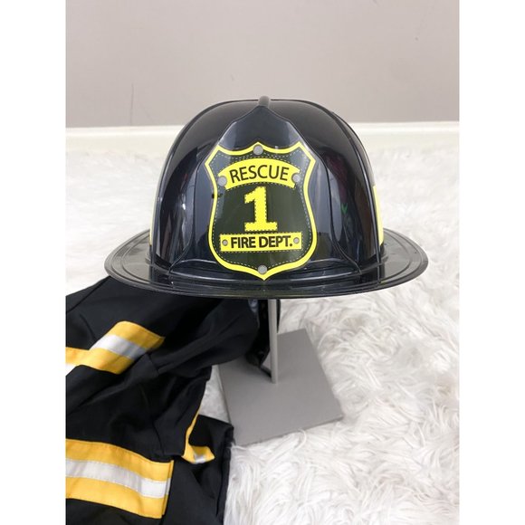 Pottery Barn Teen Fireman Costume 3 Piece Set NEW Size 9/10 - Picture 3 of 5